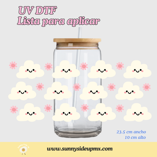 Etiqueta UV DTF Para Vaso 16 oz | Cute Cloud