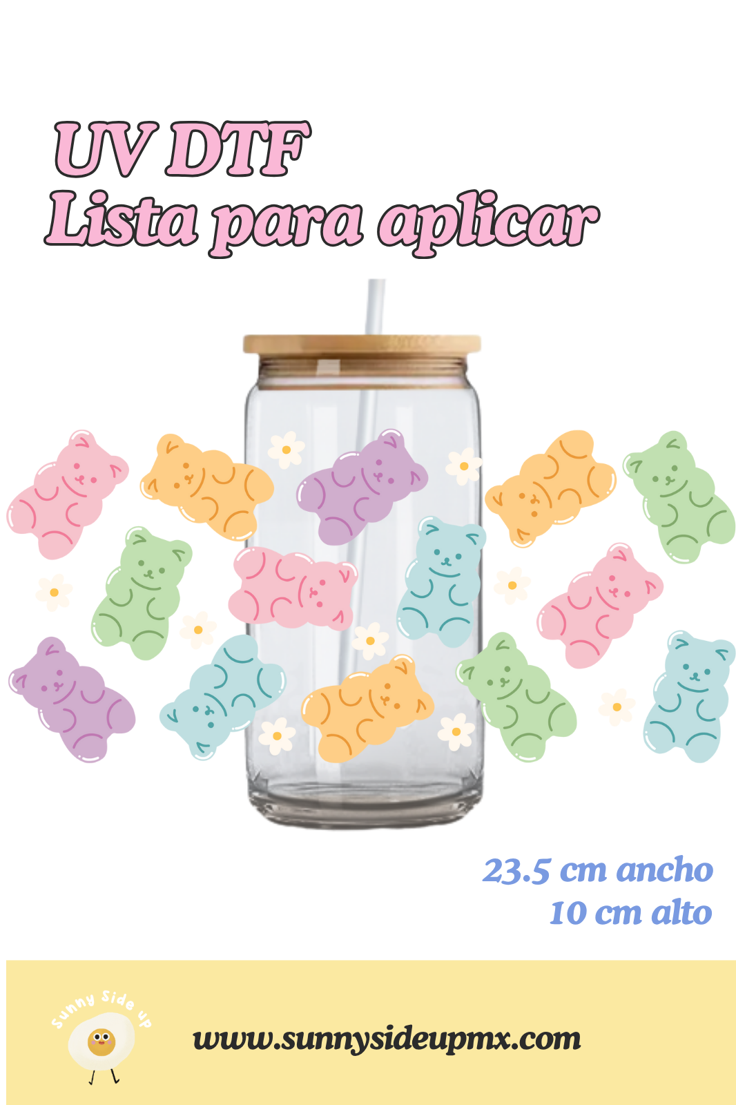 Etiqueta UV DTF Para Vaso 16 oz | Gummy Bears