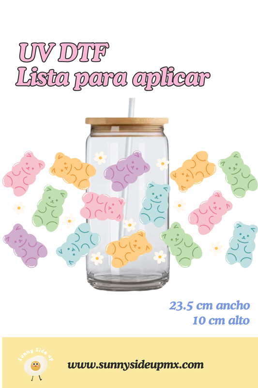 Etiqueta UV DTF Para Vaso 16 oz | Gummy Bears