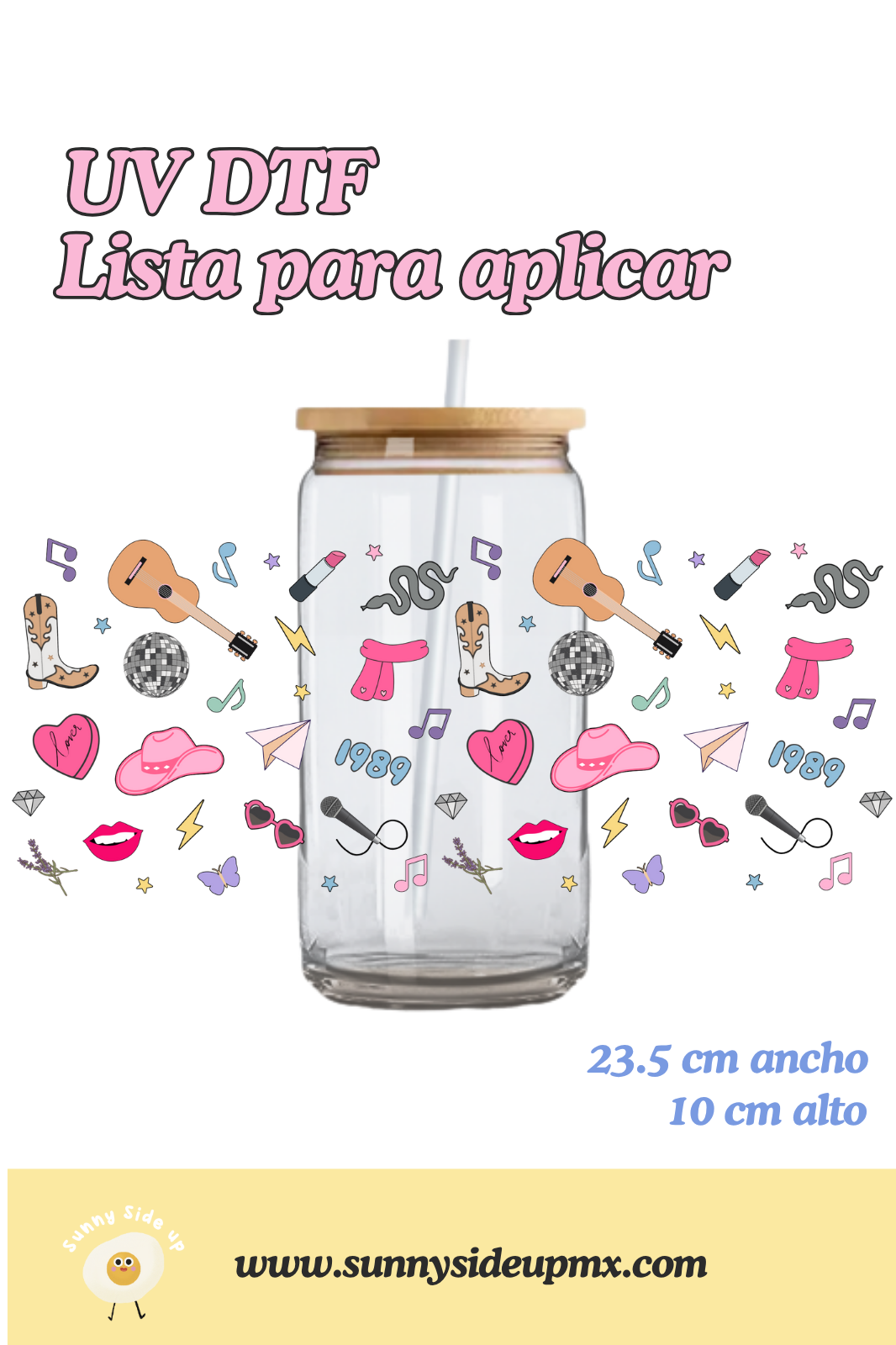 Etiqueta UV DTF Para Vaso 16 oz | Swiftie Vibes