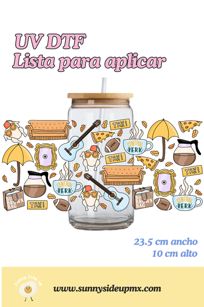 Etiqueta UV DTF Para Vaso 16 oz | Friends
