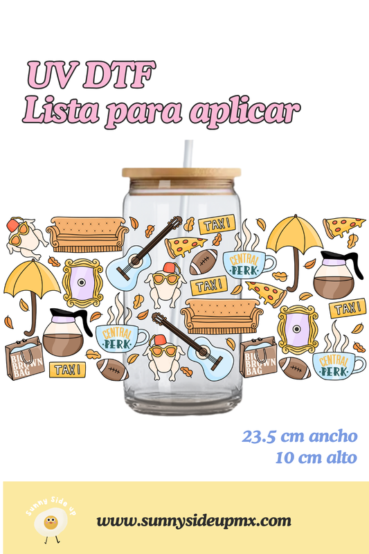 Etiqueta UV DTF Para Vaso 16 oz | Friends
