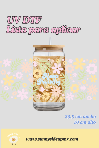 Etiqueta UV DTF Para Vaso 16 oz | Keep Growing