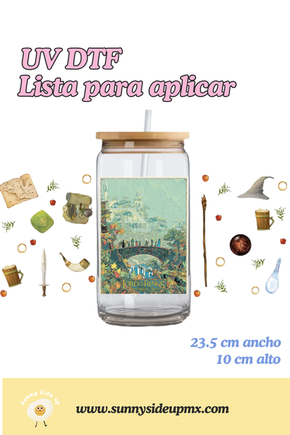 Etiqueta UV DTF Para Vaso 16 oz | El Señor de los Anillos