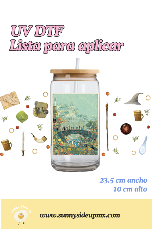 Etiqueta UV DTF Para Vaso 16 oz | El Señor de los Anillos