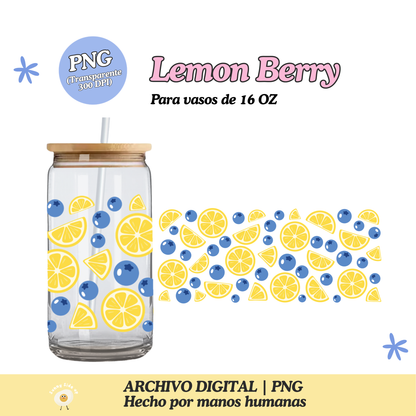 Lemon Berry Diseño Para Vaso de 16Oz [Archivo Digital]