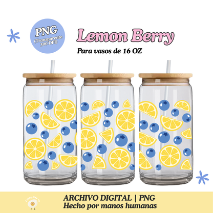 Lemon Berry Diseño Para Vaso de 16Oz [Archivo Digital]