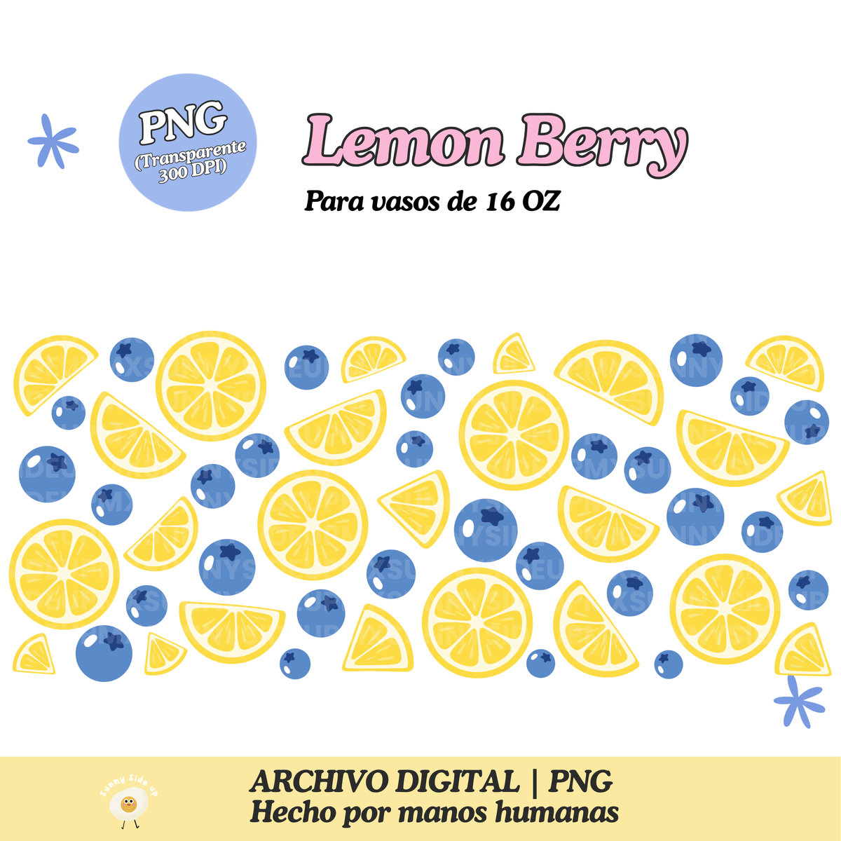 Lemon Berry Diseño Para Vaso de 16Oz [Archivo Digital]