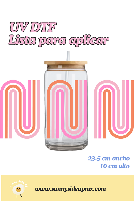 Etiqueta UV DTF Para Vaso 16 oz | Pink Rainbow