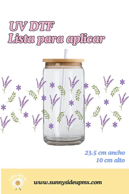 Etiqueta UV DTF Para Vaso 16 oz | Mini Lavanda