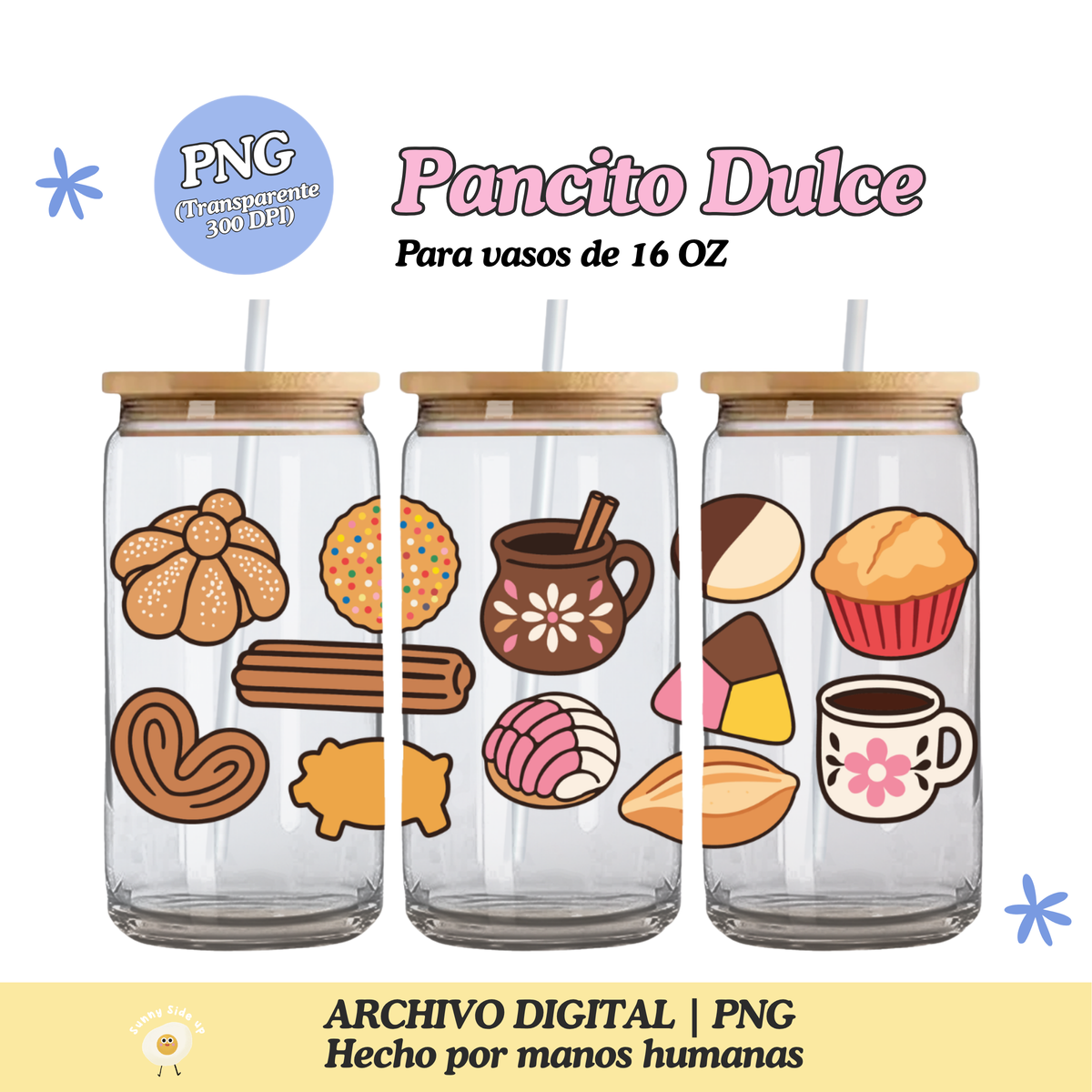 Pancito Dulce Diseño Para Vaso de 16Oz [Archivo Digital]