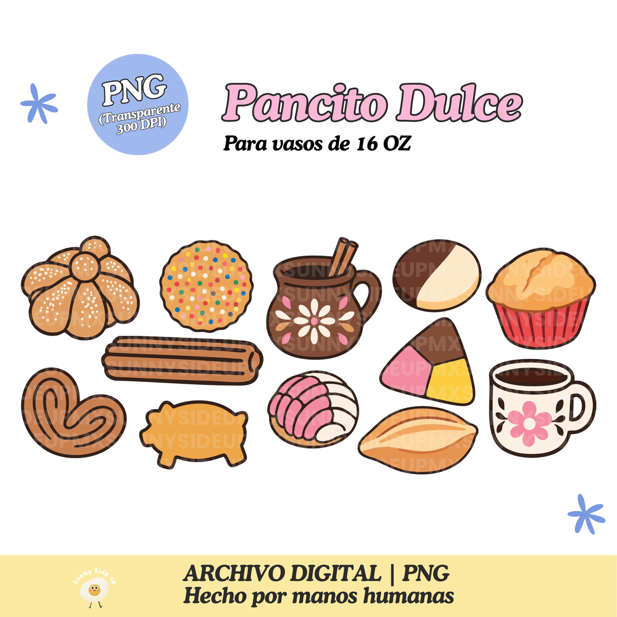 Pancito Dulce Diseño Para Vaso de 16Oz [Archivo Digital]