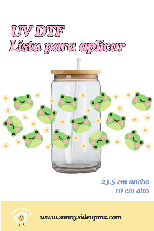Etiqueta UV DTF Para Vaso 16 oz | Ranita Cute