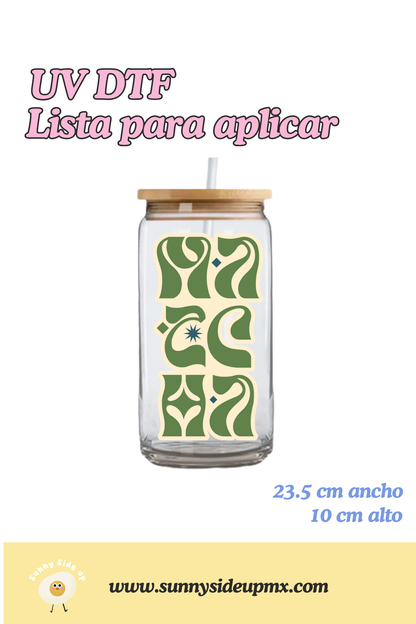 Etiqueta UV DTF Para Vaso 16 oz | Groovy Matcha