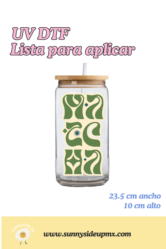 Etiqueta UV DTF Para Vaso 16 oz | Groovy Matcha