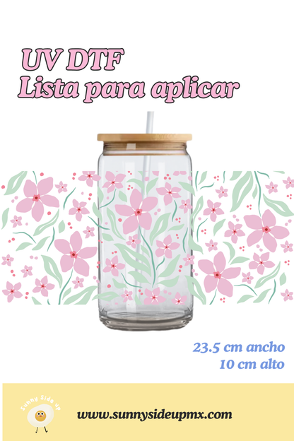 Etiqueta UV DTF Para Vaso 16 oz | Spring Flower
