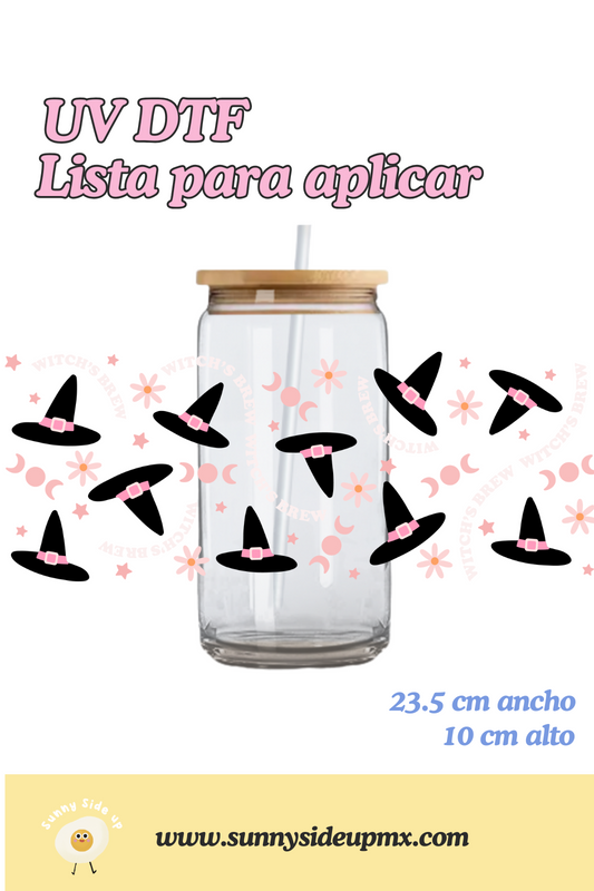 Etiqueta UV DTF Para Vaso 16 oz | Witch's Brew Halloween