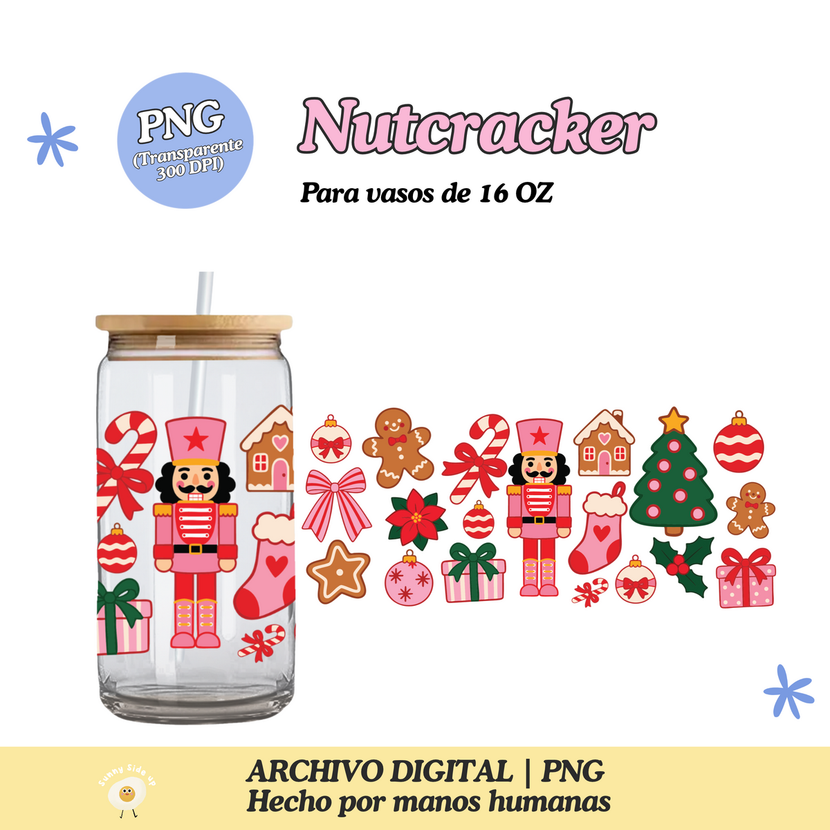 Christmas Nutcracker Diseño Para Vaso de 16Oz [Archivo Digital]
