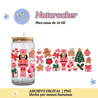 Christmas Nutcracker Diseño Para Vaso de 16Oz [Archivo Digital]
