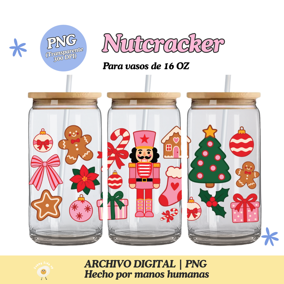 Christmas Nutcracker Diseño Para Vaso de 16Oz [Archivo Digital]