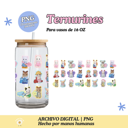 Ternurines Diseño Para Vaso de 16Oz [Archivo Digital]