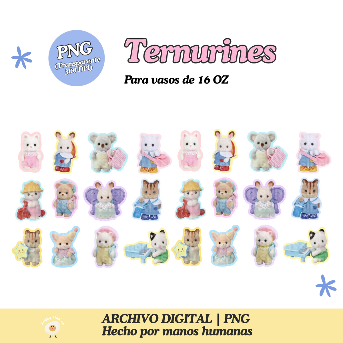 Ternurines Diseño Para Vaso de 16Oz [Archivo Digital]