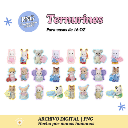 Ternurines Diseño Para Vaso de 16Oz [Archivo Digital]