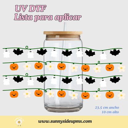 Etiqueta UV DTF Para Vaso 16 oz | Halloween Lights