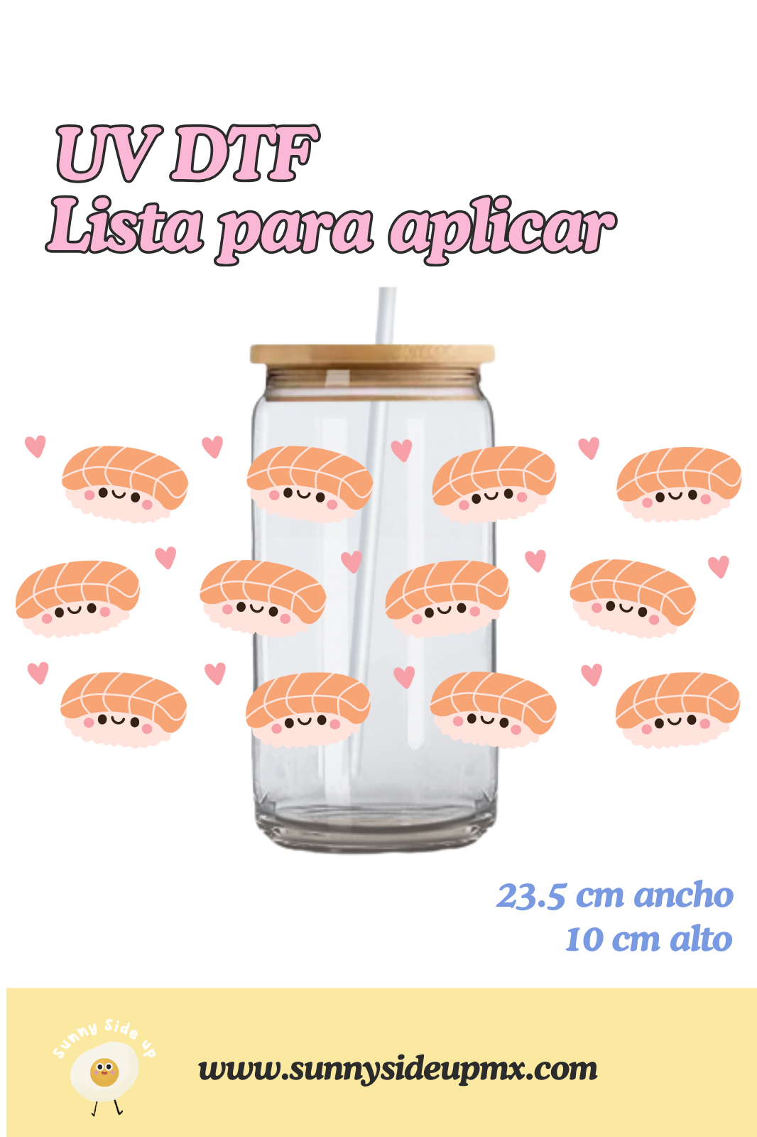 Etiqueta UV DTF Para Vaso 16 oz | Sushi Cute