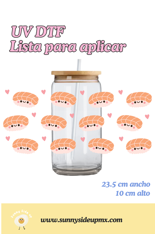 Etiqueta UV DTF Para Vaso 16 oz | Sushi Cute